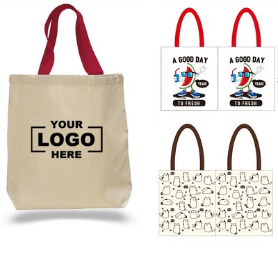 Canvas Cotton Tote Bag With Nylon Web Handle